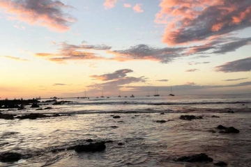 Sailboats And Clouds At Sunset