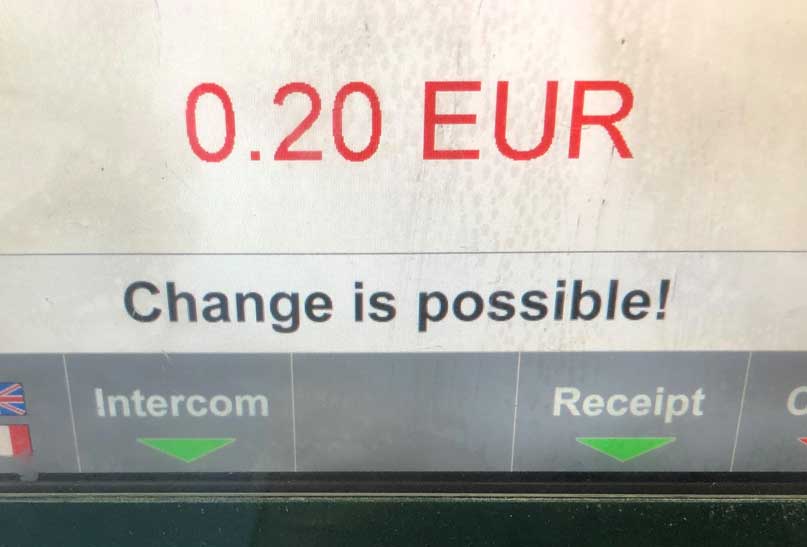 sign that says change is possible