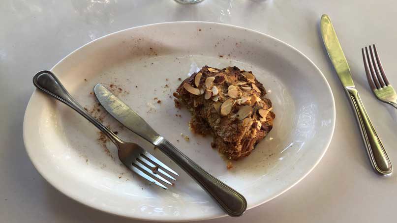 Chocolate almond croissant at Utopia's in Tamarindo