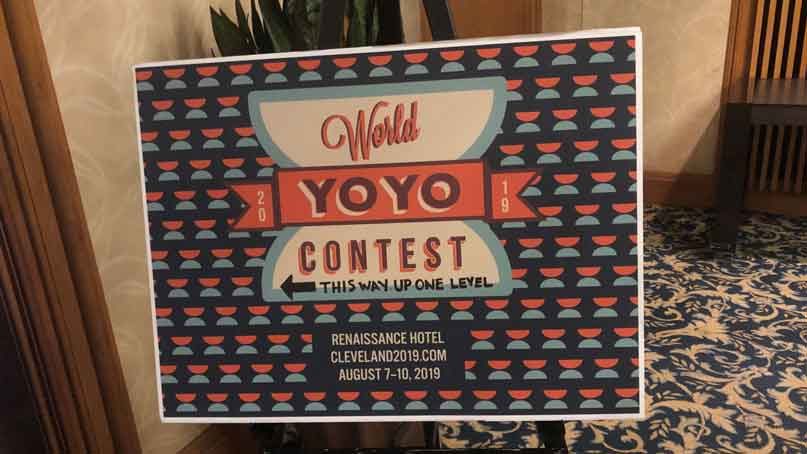 sign giving directions for yoyo contest