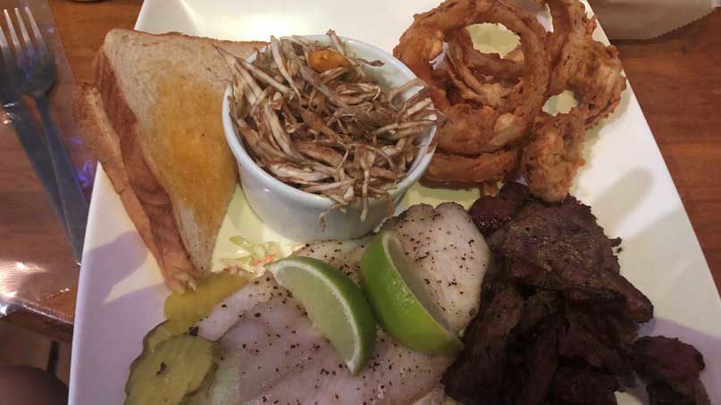 Our BBQ platter at Longboards in Tamarindo Costa Rica