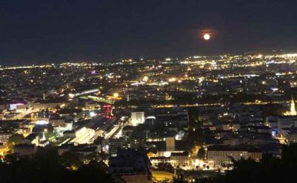 Moon rise over Lyon
