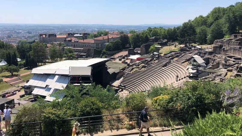 Roman ruins theater in Lyon France