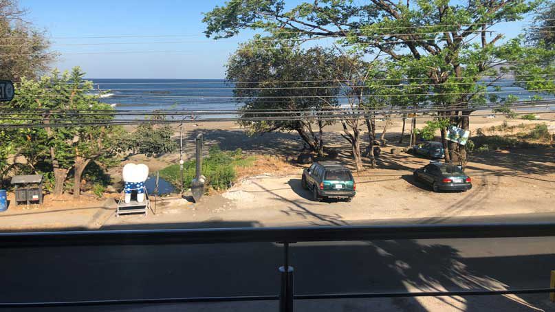 Breakfast Grinds in Tamarindo Costa Rica has great views of the beach and street