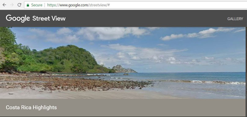 Discovering Google Street View gallery of Costa Rica