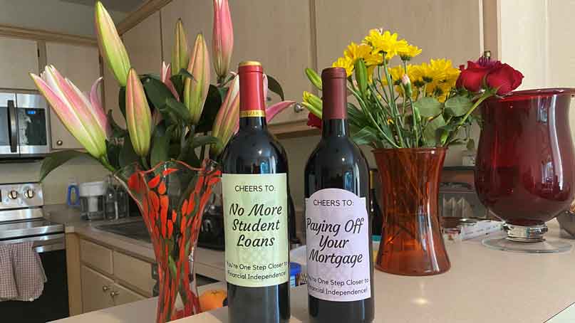 wine bottles with custom labels