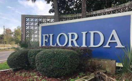 large sign that says Florida