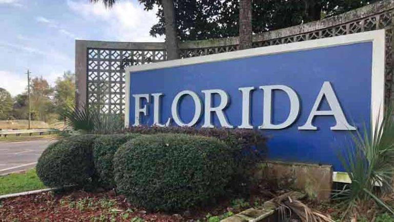 large sign that says Florida