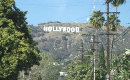 Hollywood sign in the distance