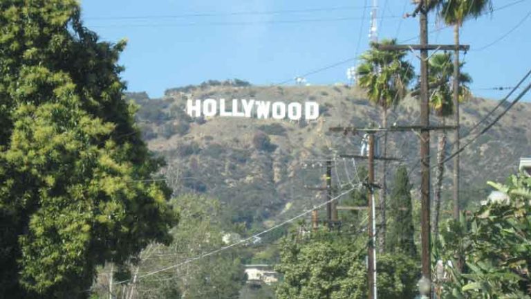 Hollywood sign in the distance