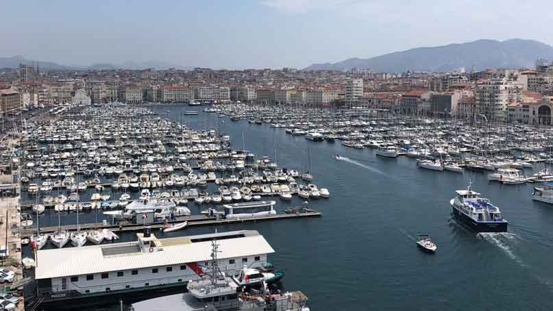 small boats in Marseille harbor