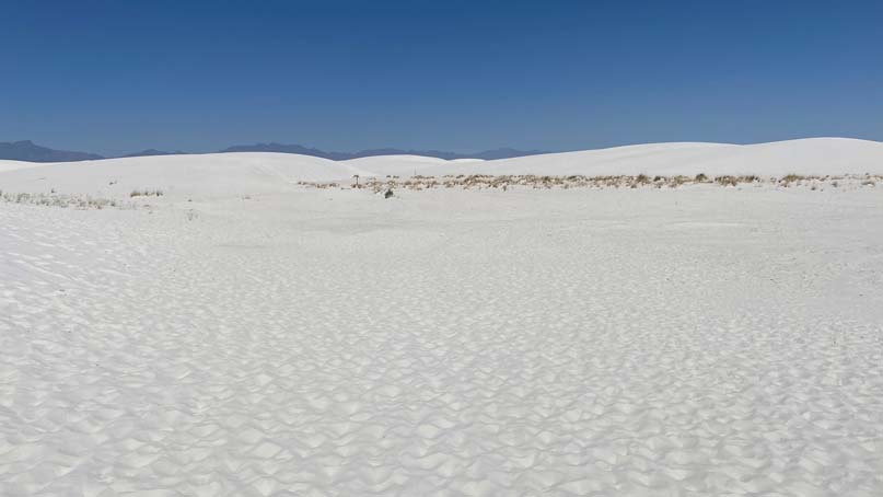 large field of white sand